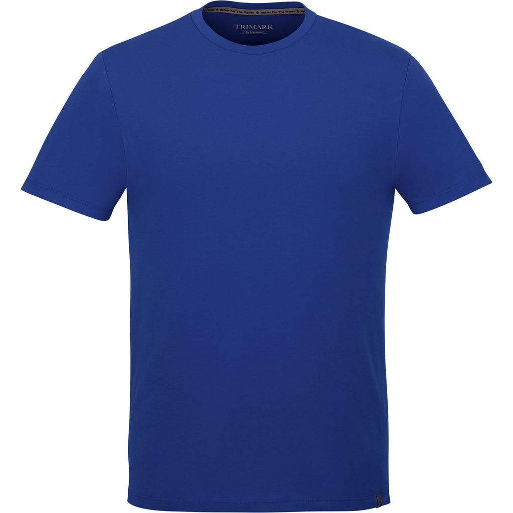 Somoto Eco Crew Neck Tee in Recycled Poly Cotton for Men Transfer - New Royal - Front