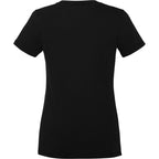 Somoto Eco Crew Neck Tee in Recycled Poly Cotton for Women Embroidery - Black - Back