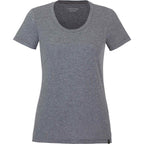 Somoto Eco Crew Neck Tee in Recycled Poly Cotton for Women Embroidery - Heather Charcoal - Front