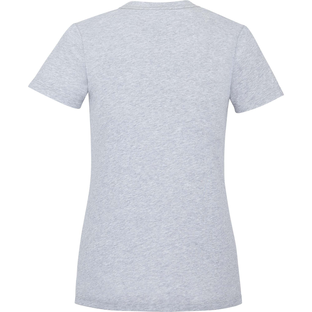 Somoto Eco Crew Neck Tee in Recycled Poly Cotton for Women Embroidery - Heather Grey - Back