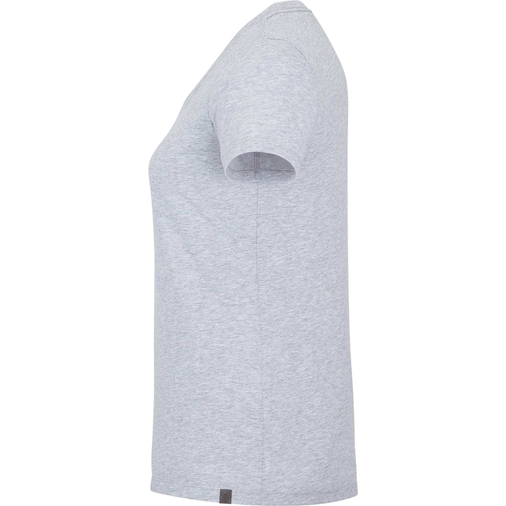 Somoto Eco Crew Neck Tee in Recycled Poly Cotton for Women Embroidery - Heather Grey - Left Side