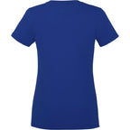 Somoto Eco Crew Neck Tee in Recycled Poly Cotton for Women Embroidery - New Royal - Back