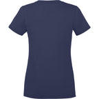 Somoto Eco Crew Neck Tee in Recycled Poly Cotton for Women Embroidery - Vintage Navy - Back