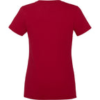 Somoto Eco Crew Neck Tee in Recycled Poly Cotton for Women Embroidery - Vintage Red - Back