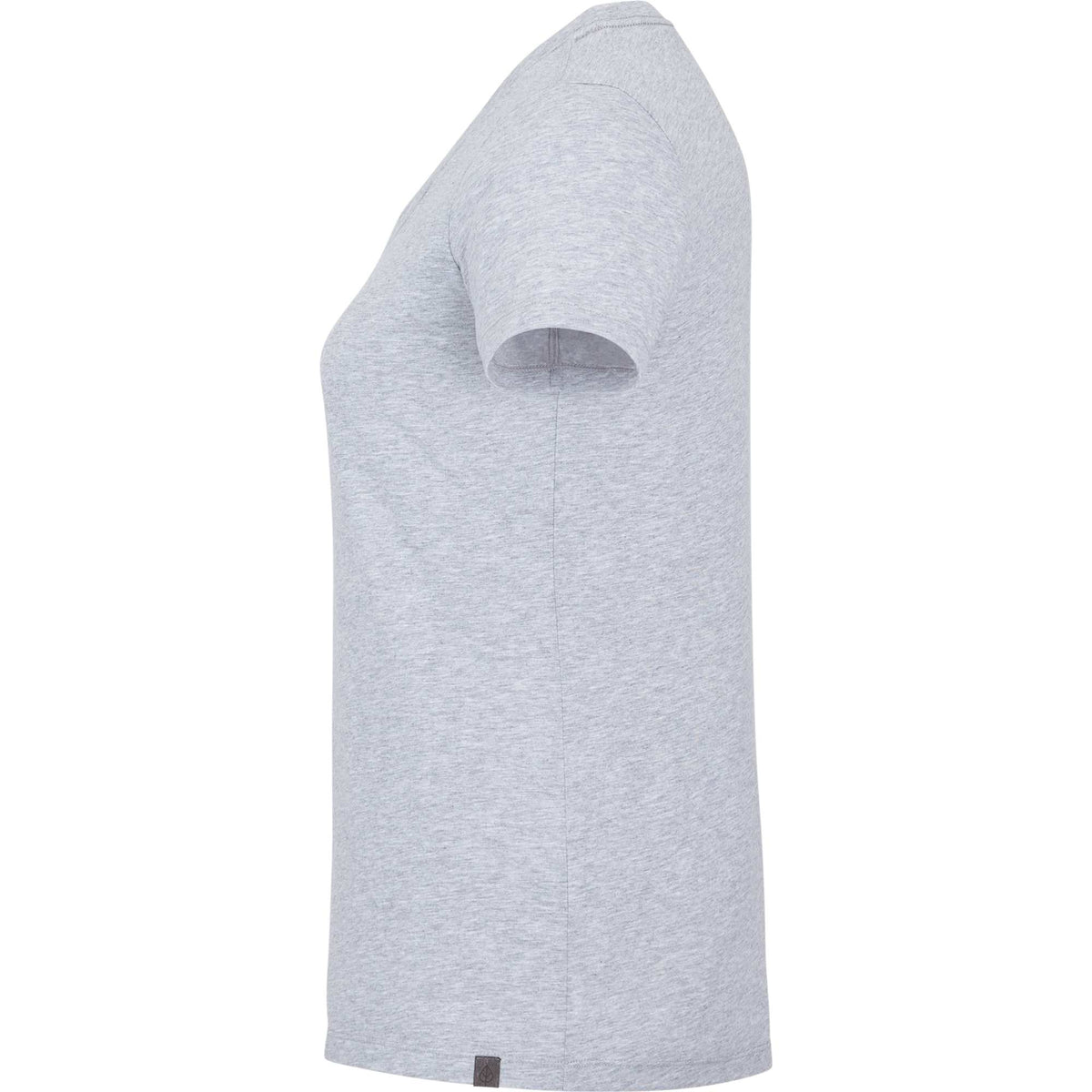 Somoto Eco Crew Neck Tee in Recycled Poly Cotton for Women Transfer - Heather Grey - Left Side
