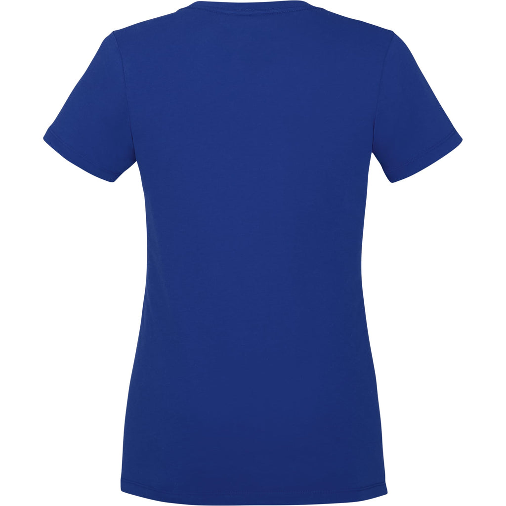 Somoto Eco Crew Neck Tee in Recycled Poly Cotton for Women Transfer - New Royal - Back