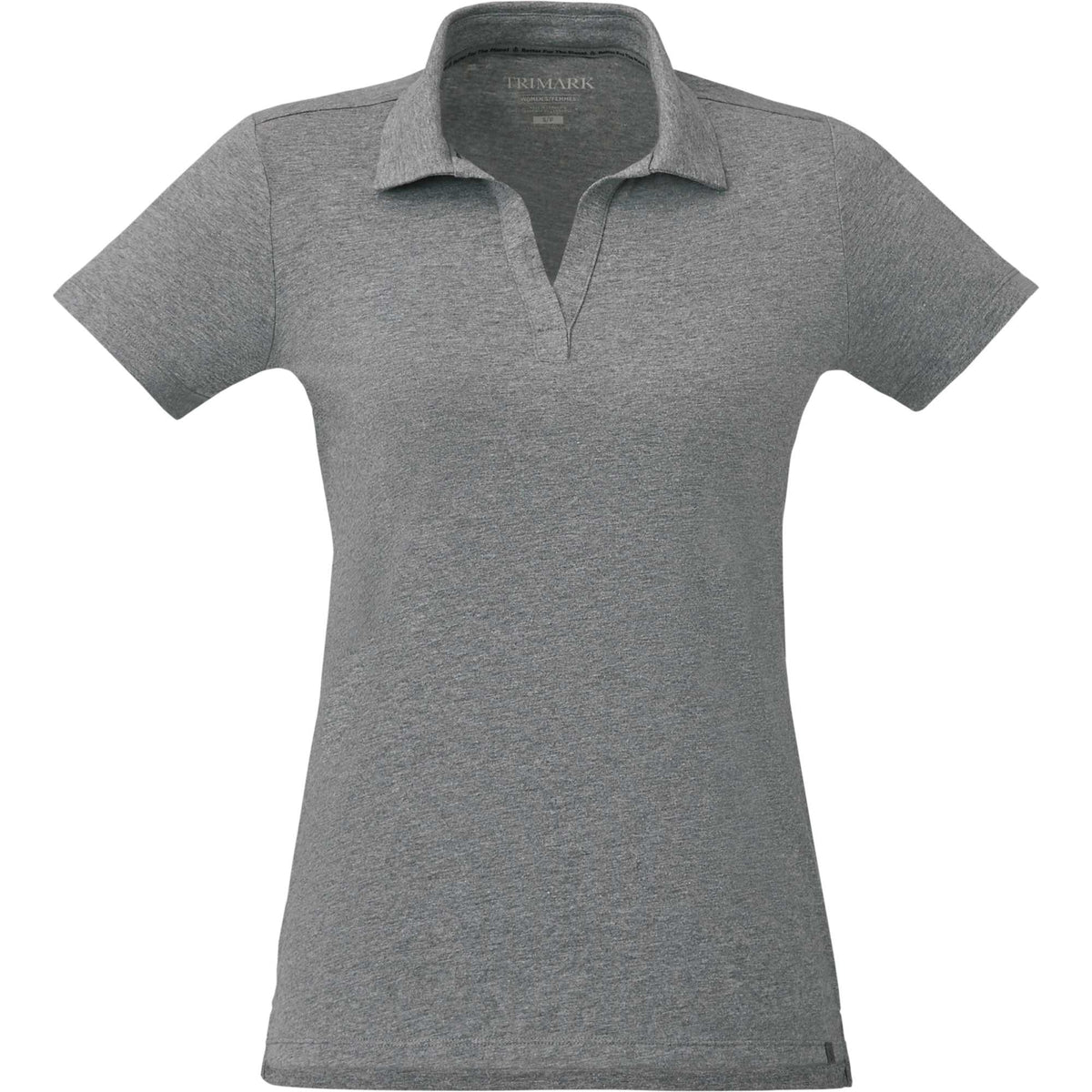 Somoto Eco Johnny Collar Polo for Women Sublimation - Heather Charcoal - Front