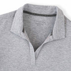 Somoto Eco Johnny Collar Polo for Women Sublimation - Heather Grey - Collar Detail