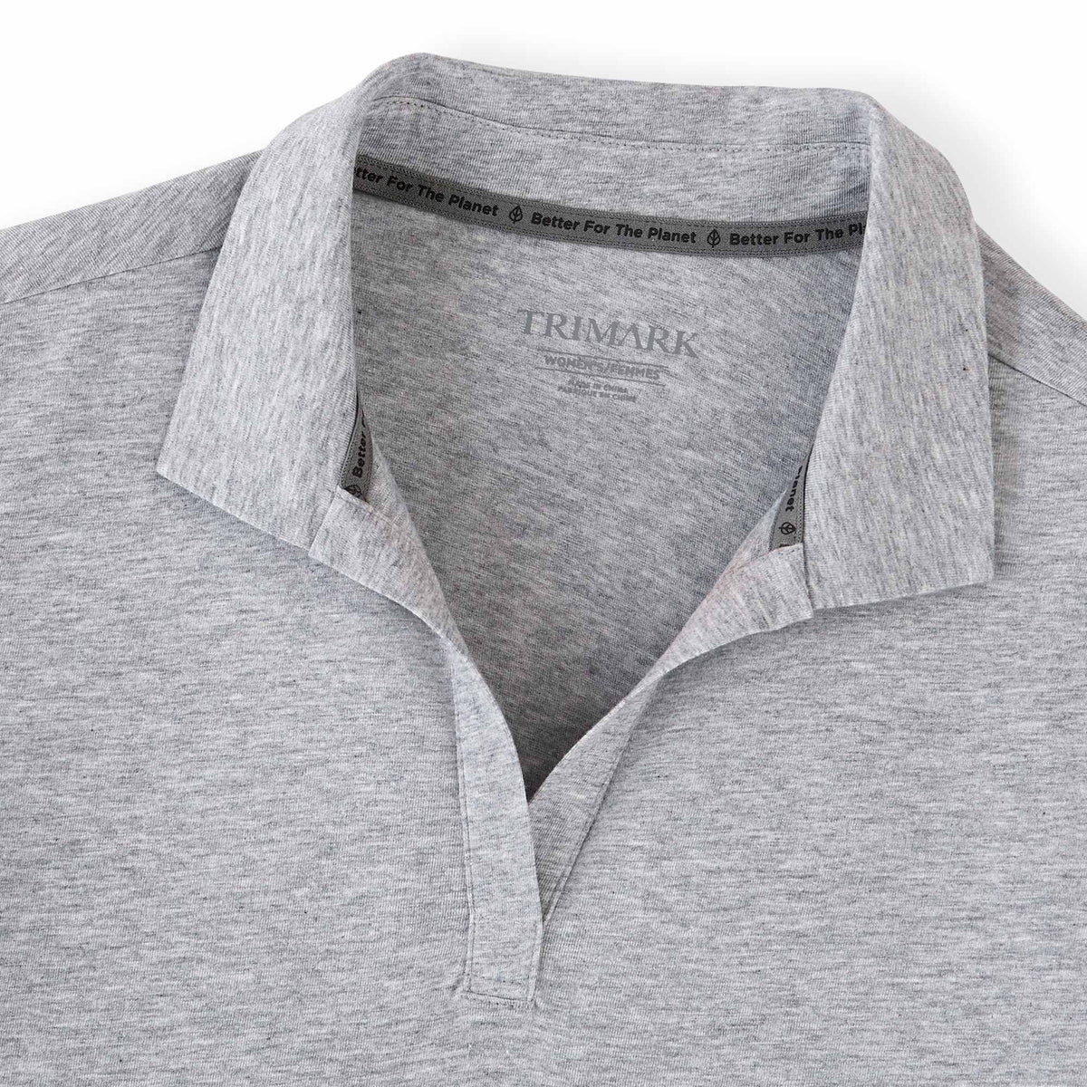 Somoto Eco Johnny Collar Polo for Women Sublimation - Heather Grey - Collar Detail