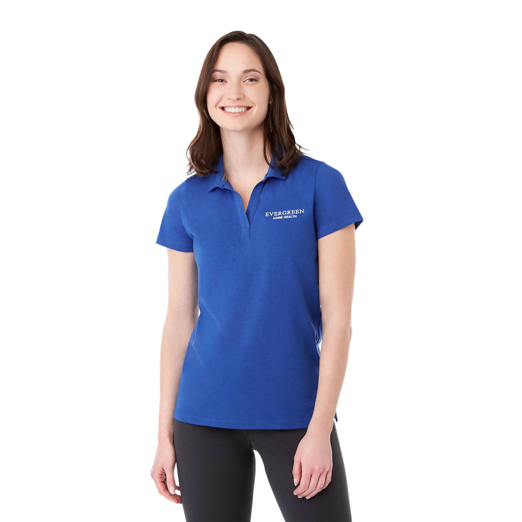 Somoto Eco Johnny Collar Polo for Women Sublimation - New Royal - Front On Model