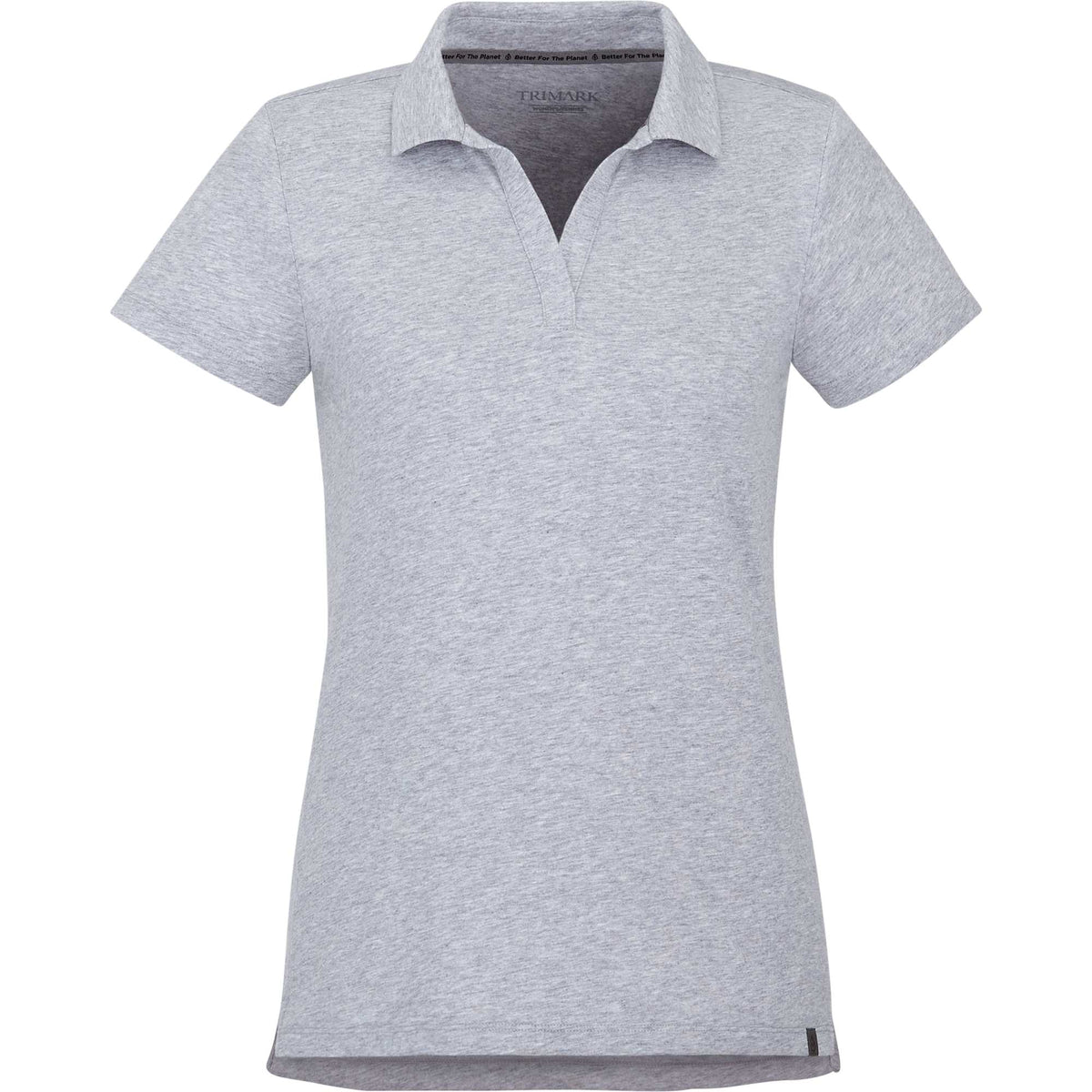 Somoto Eco Johnny Collar Polo for Women Transfer - Heather Grey - Front