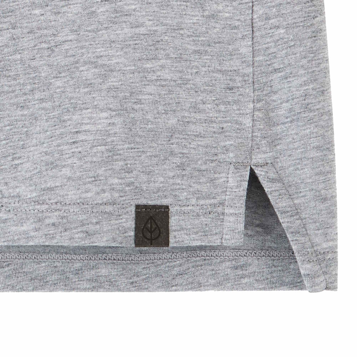 Somoto Eco Johnny Collar Polo for Women Transfer - Heather Grey - Hem Detail