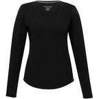 Somoto Eco Long Sleeve Tee in Recycled Poly Cotton for Women Transfer - Black - Front