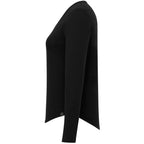 Somoto Eco Long Sleeve Tee in Recycled Poly Cotton for Women Transfer - Black - Left Side