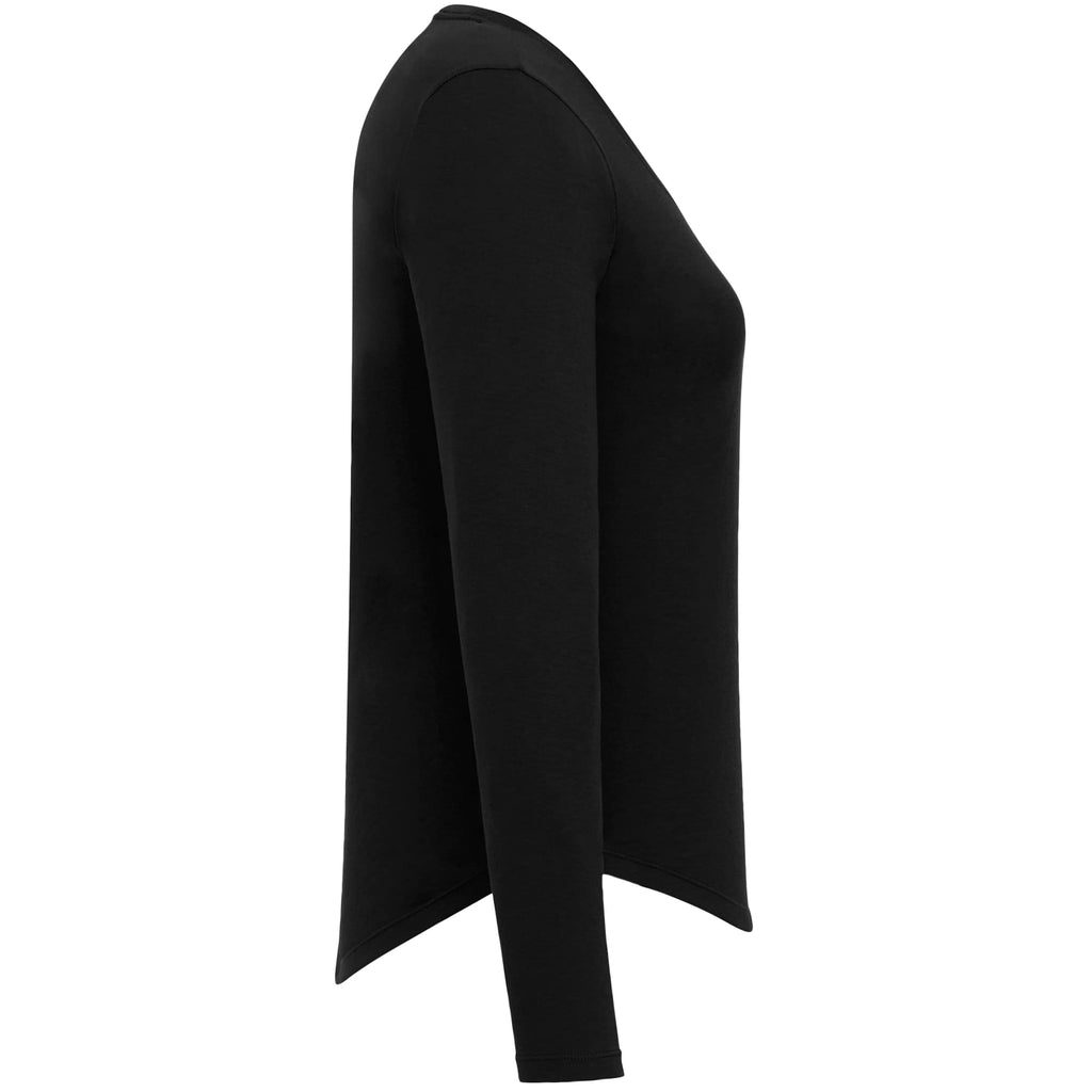 Somoto Eco Long Sleeve Tee in Recycled Poly Cotton for Women Transfer - Black - Right Side