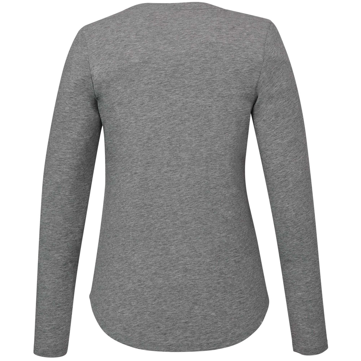Somoto Eco Long Sleeve Tee in Recycled Poly Cotton for Women Transfer - Heather Charcoal - Back
