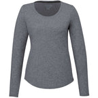 Somoto Eco Long Sleeve Tee in Recycled Poly Cotton for Women Transfer - Heather Charcoal - Front