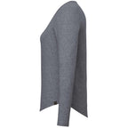 Somoto Eco Long Sleeve Tee in Recycled Poly Cotton for Women Transfer - Heather Charcoal - Left Side