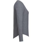 Somoto Eco Long Sleeve Tee in Recycled Poly Cotton for Women Transfer - Heather Charcoal - Right Side