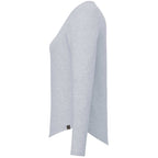 Somoto Eco Long Sleeve Tee in Recycled Poly Cotton for Women Transfer - Heather Grey - Left Side