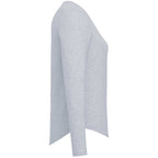 Somoto Eco Long Sleeve Tee in Recycled Poly Cotton for Women Transfer - Heather Grey - Right Side