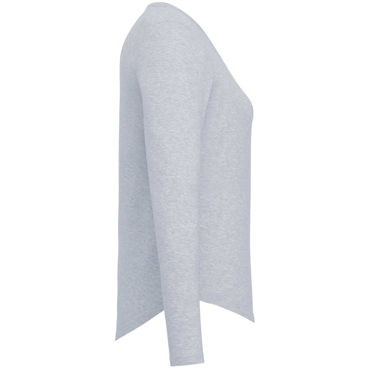 Somoto Eco Long Sleeve Tee in Recycled Poly Cotton for Women Transfer - Heather Grey - Right Side