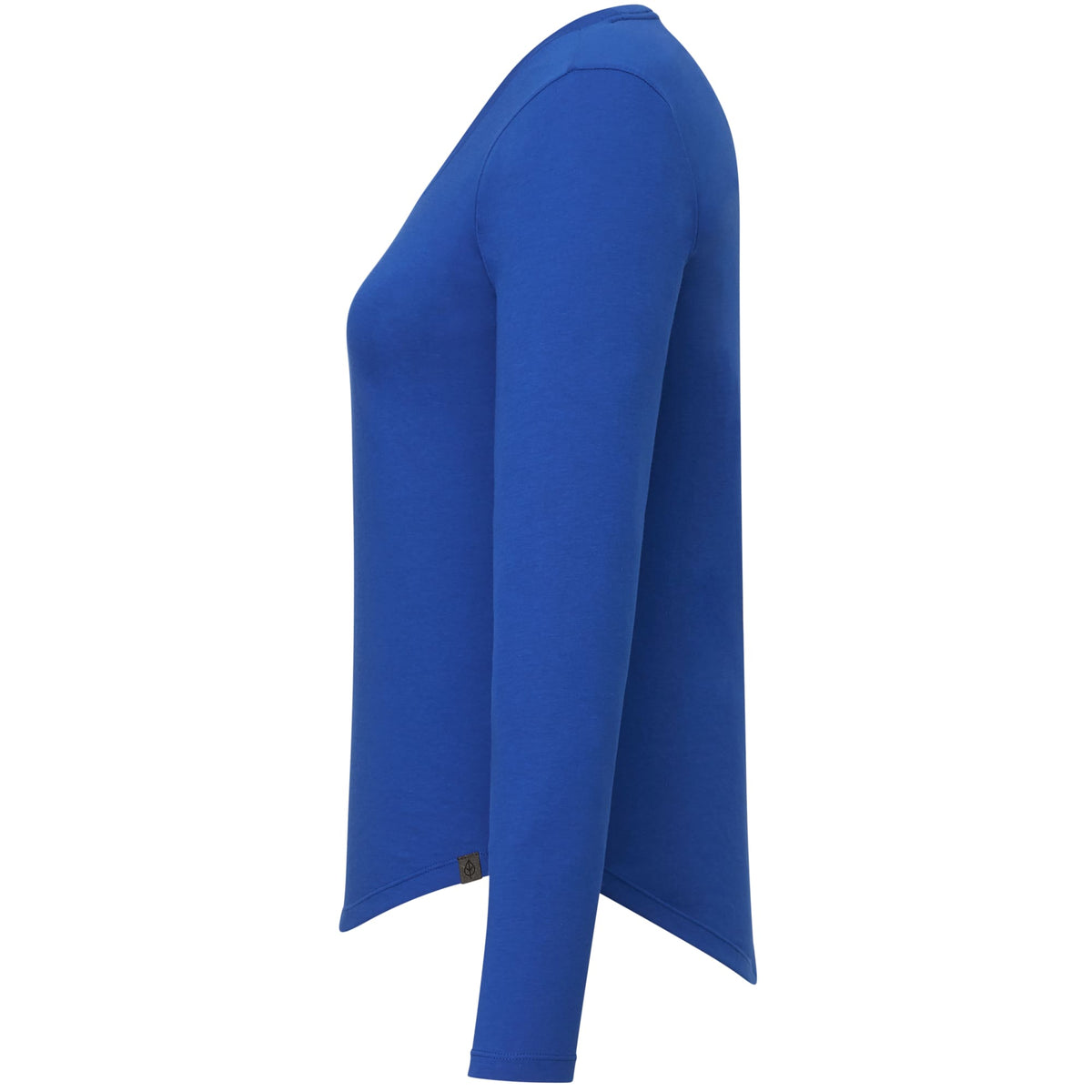 Somoto Eco Long Sleeve Tee in Recycled Poly Cotton for Women Transfer - New Royal - Left Side