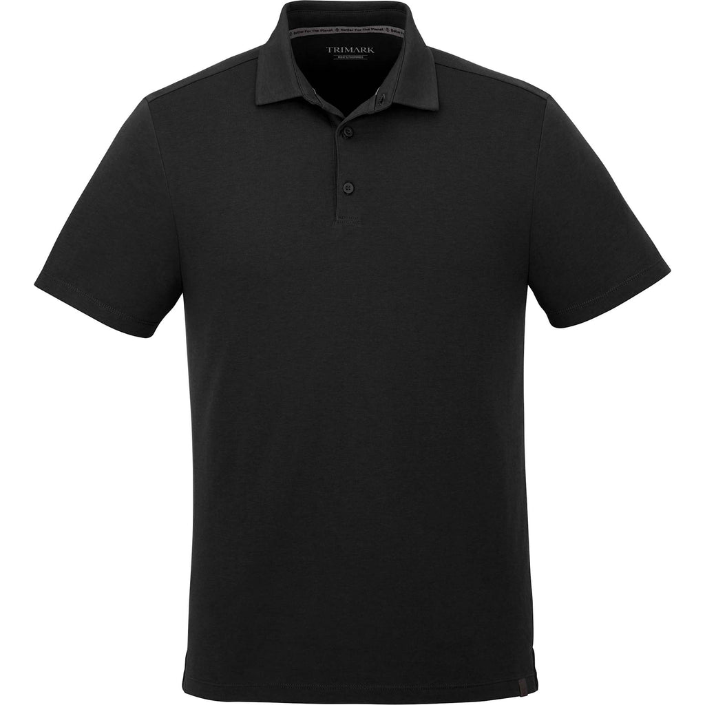 Somoto Eco Recycled Jersey Polo for Men Embroidery - Black - Front