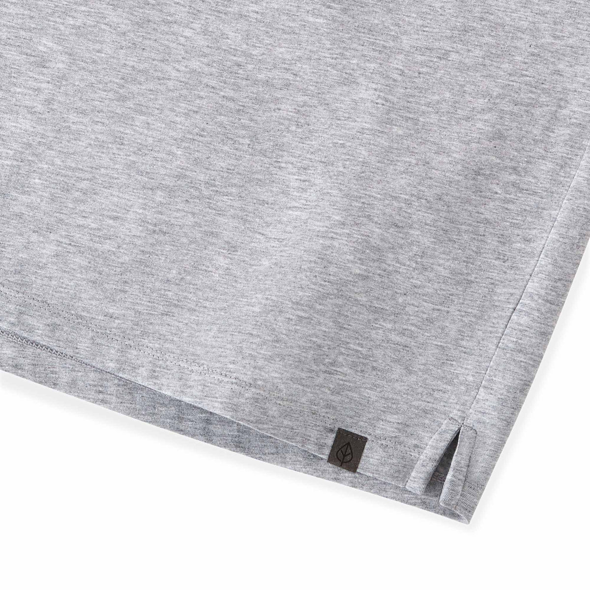 Somoto Eco Recycled Jersey Polo for Men Embroidery - Heather Grey - Hem Detail