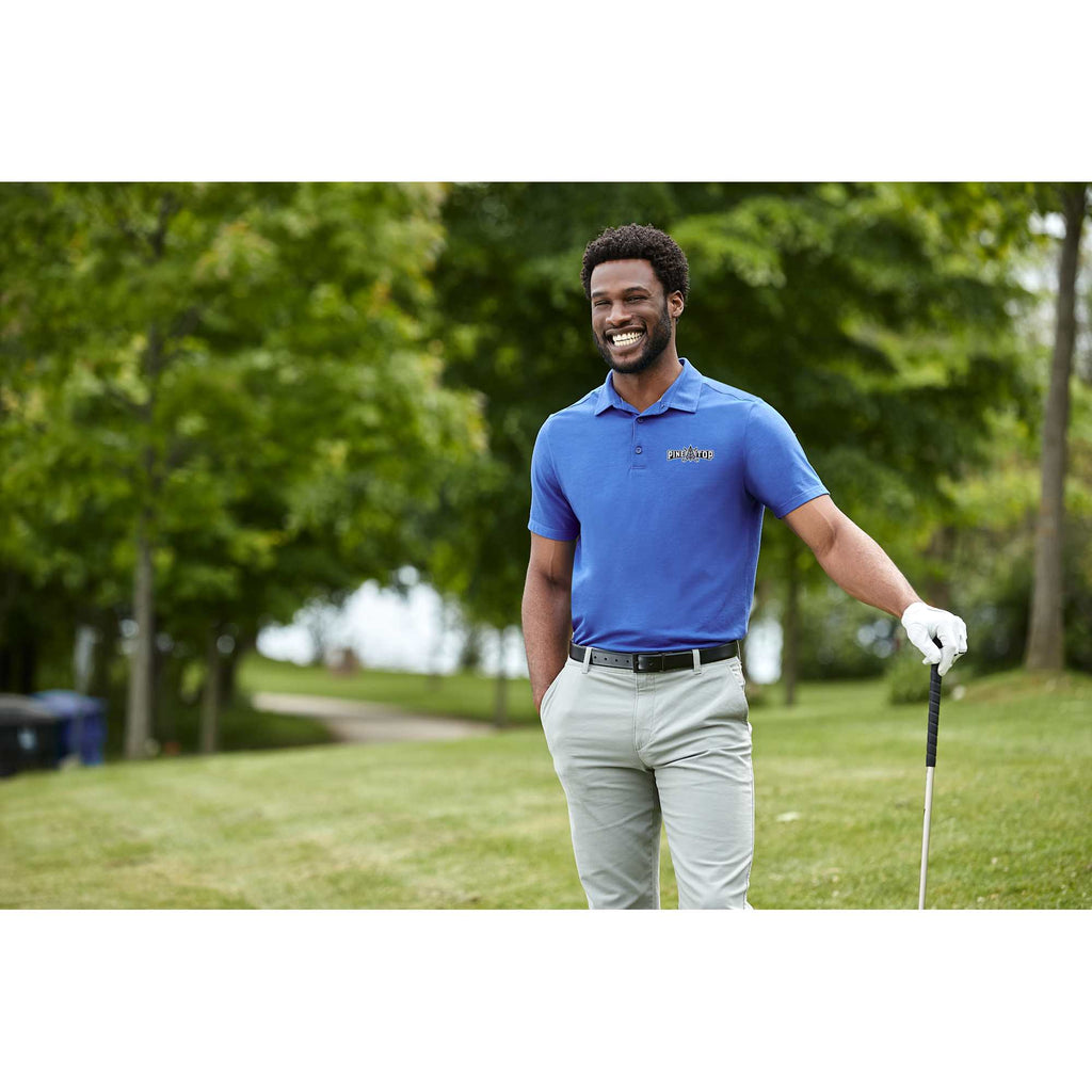 Somoto Eco Recycled Jersey Polo for Men Embroidery - New Royal - On Model
