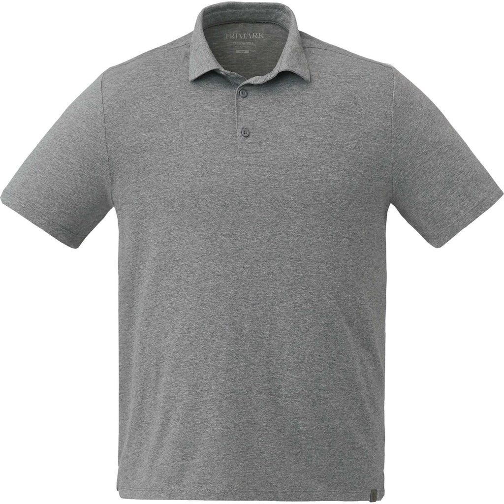 Somoto Eco Recycled Jersey Polo for Men Sublimation - Heather Charcoal - Front