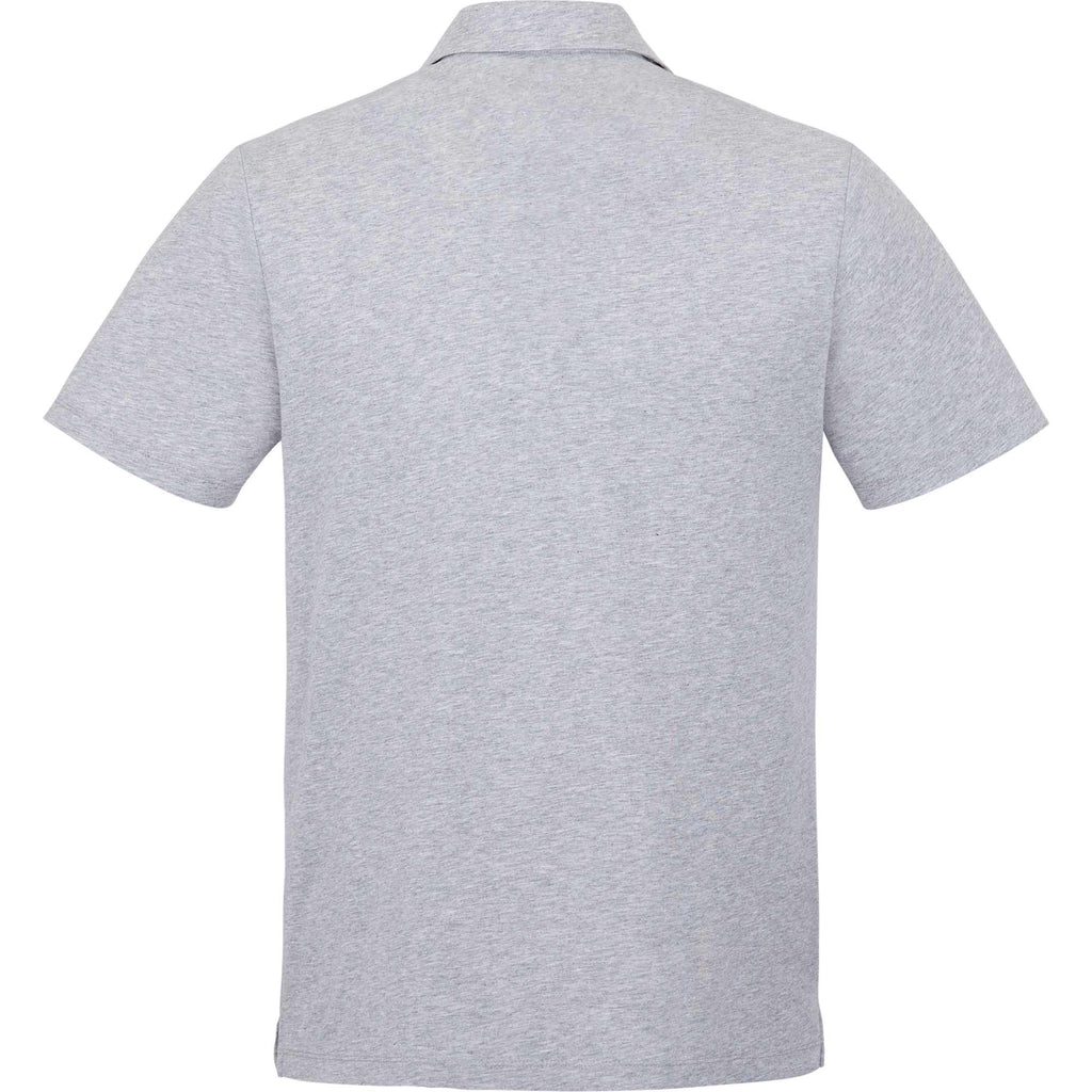 Somoto Eco Recycled Jersey Polo for Men Sublimation - Heather Grey - Back