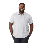 Somoto Eco Recycled Jersey Polo for Men Sublimation - Heather Grey - Front On Model 2