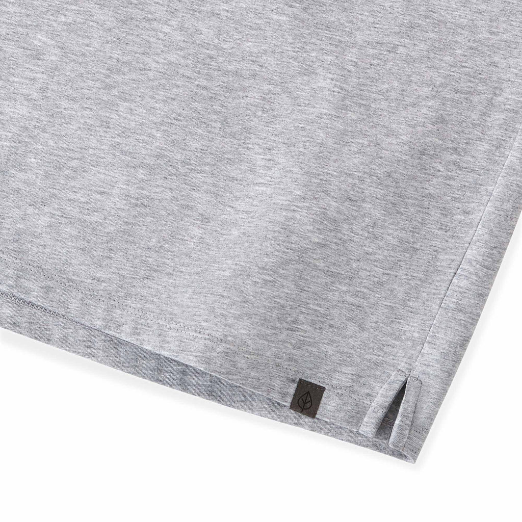 Somoto Eco Recycled Jersey Polo for Men Sublimation - Heather Grey - Hem Detail