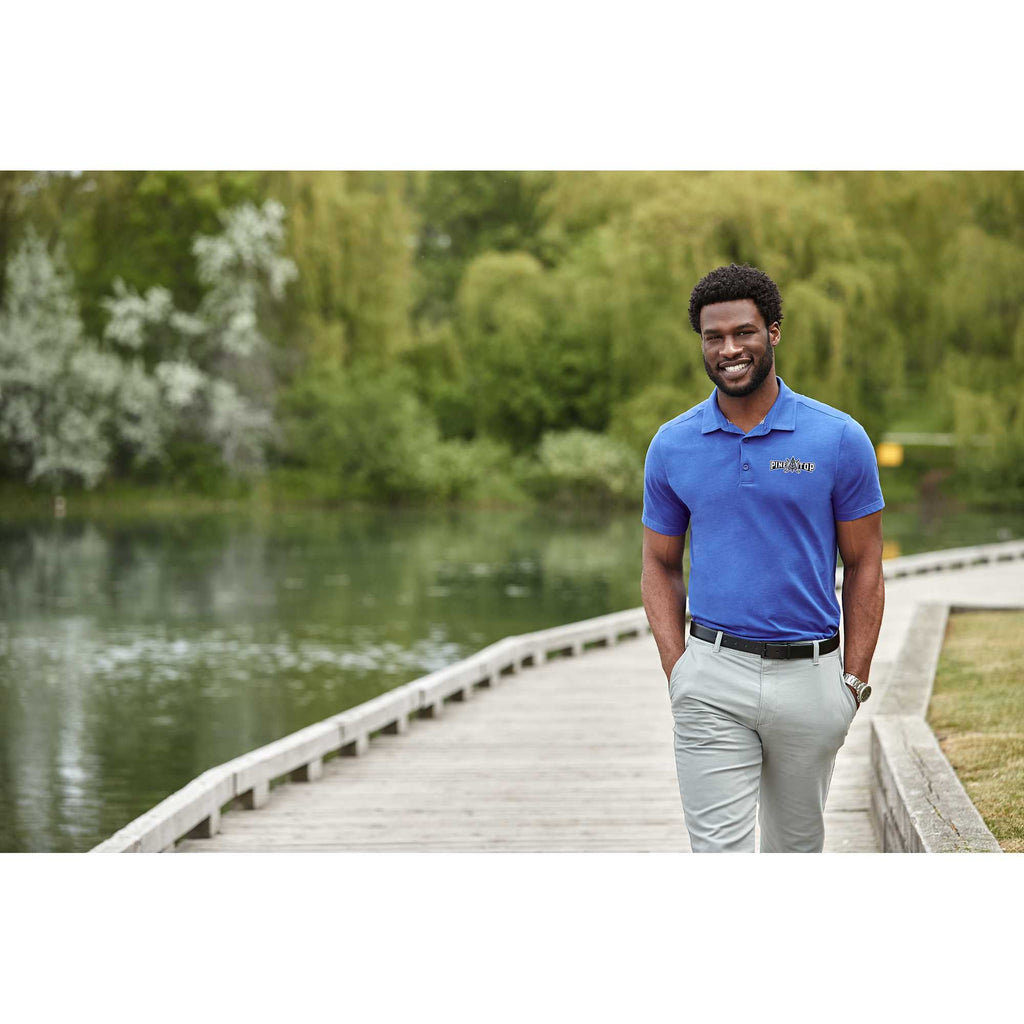 Somoto Eco Recycled Jersey Polo for Men Sublimation - New Royal - On Model 2