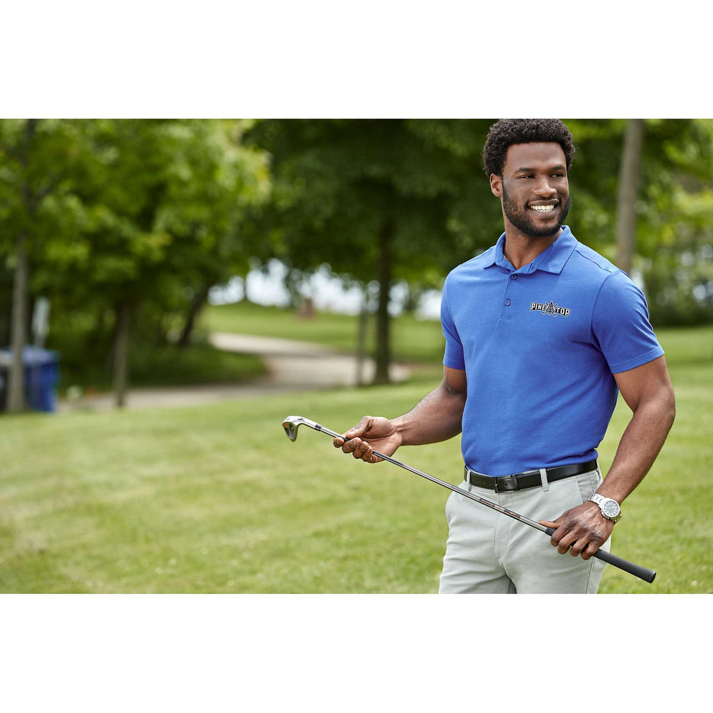 Somoto Eco Recycled Jersey Polo for Men Sublimation - New Royal - On Model 3