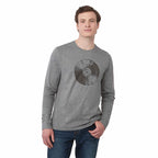Somoto Eco Recycled Long Sleeve Tee for Men Embroidery - Heather Charcoal - On Model Front