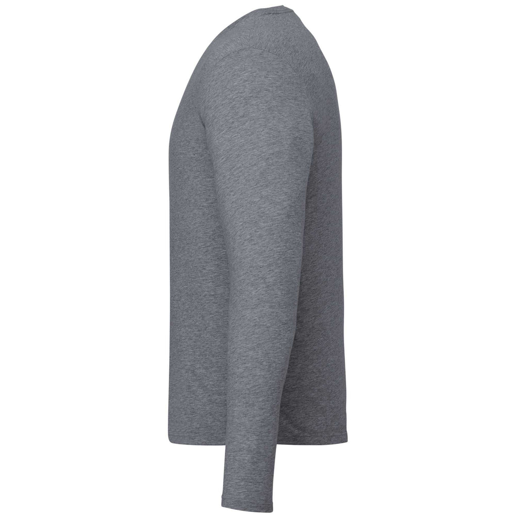 Somoto Eco Recycled Long Sleeve Tee for Men Sublimation - Heather Charcoal - Left Side