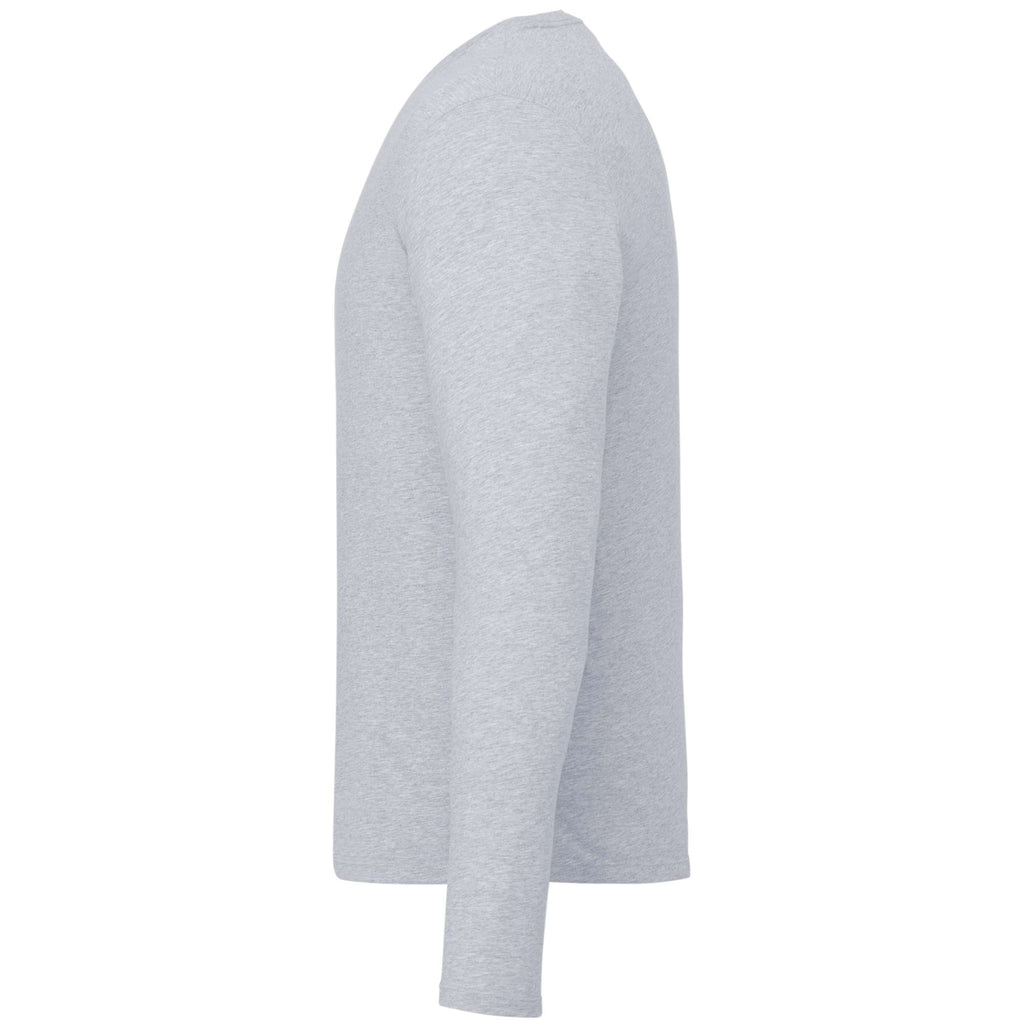 Somoto Eco Recycled Long Sleeve Tee for Men Sublimation - Heather Grey - Left Side