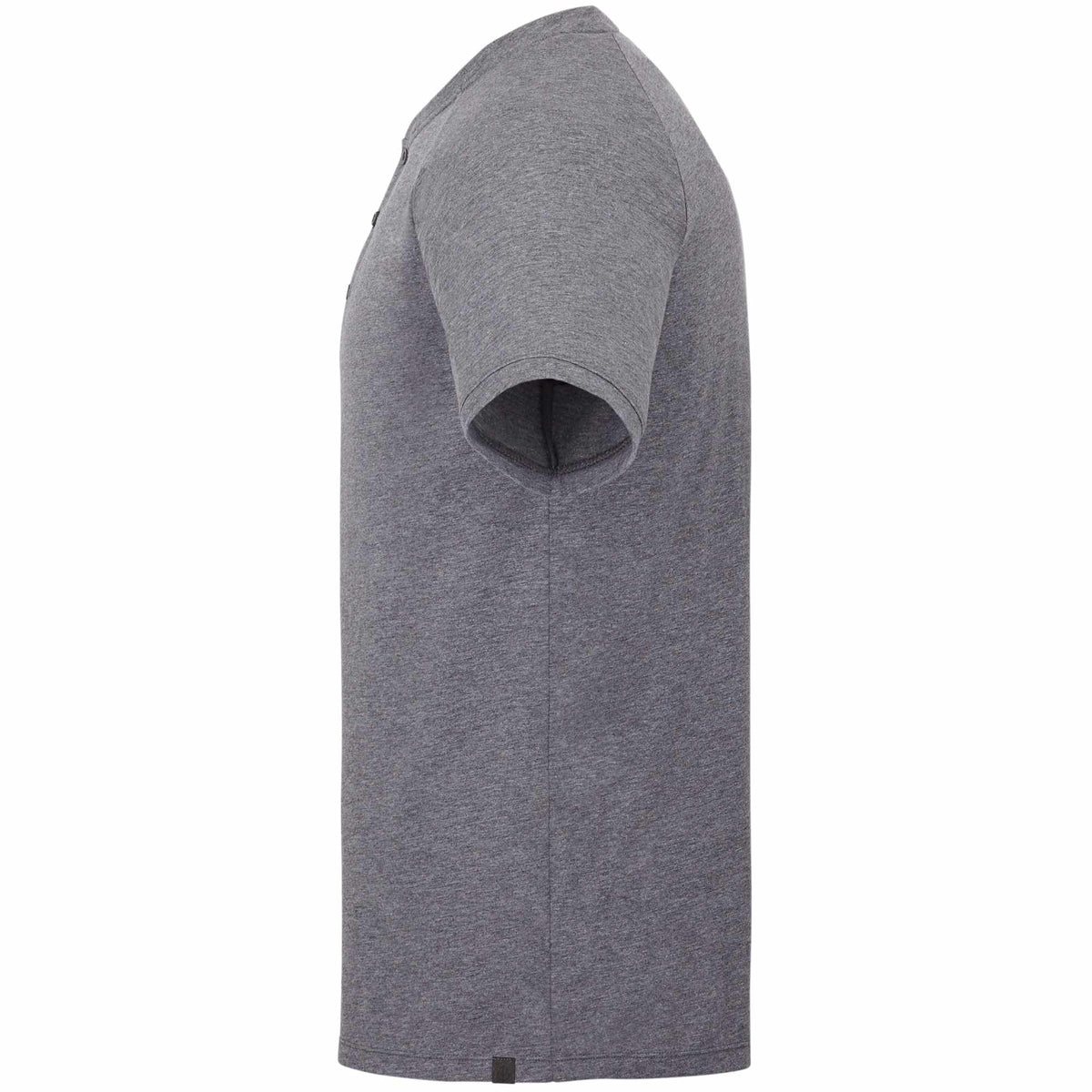 Somoto Eco Recycled Short Sleeve Henley for Men Sublimation - Heather Charcoal - Left Side