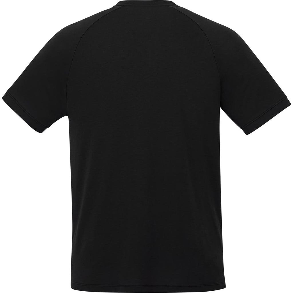 Somoto Eco Recycled Short Sleeve Henley for Men Transfer - Black - Back
