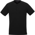 Somoto Eco Recycled Short Sleeve Henley for Men Transfer - Black - Front