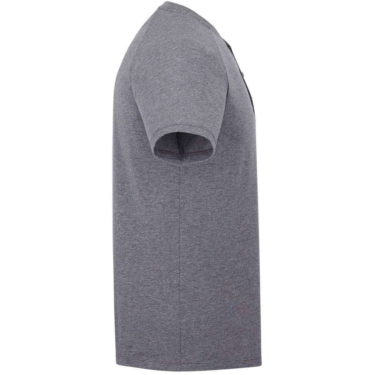 Somoto Eco Recycled Short Sleeve Henley for Men Transfer - Heather Charcoal - Right Side
