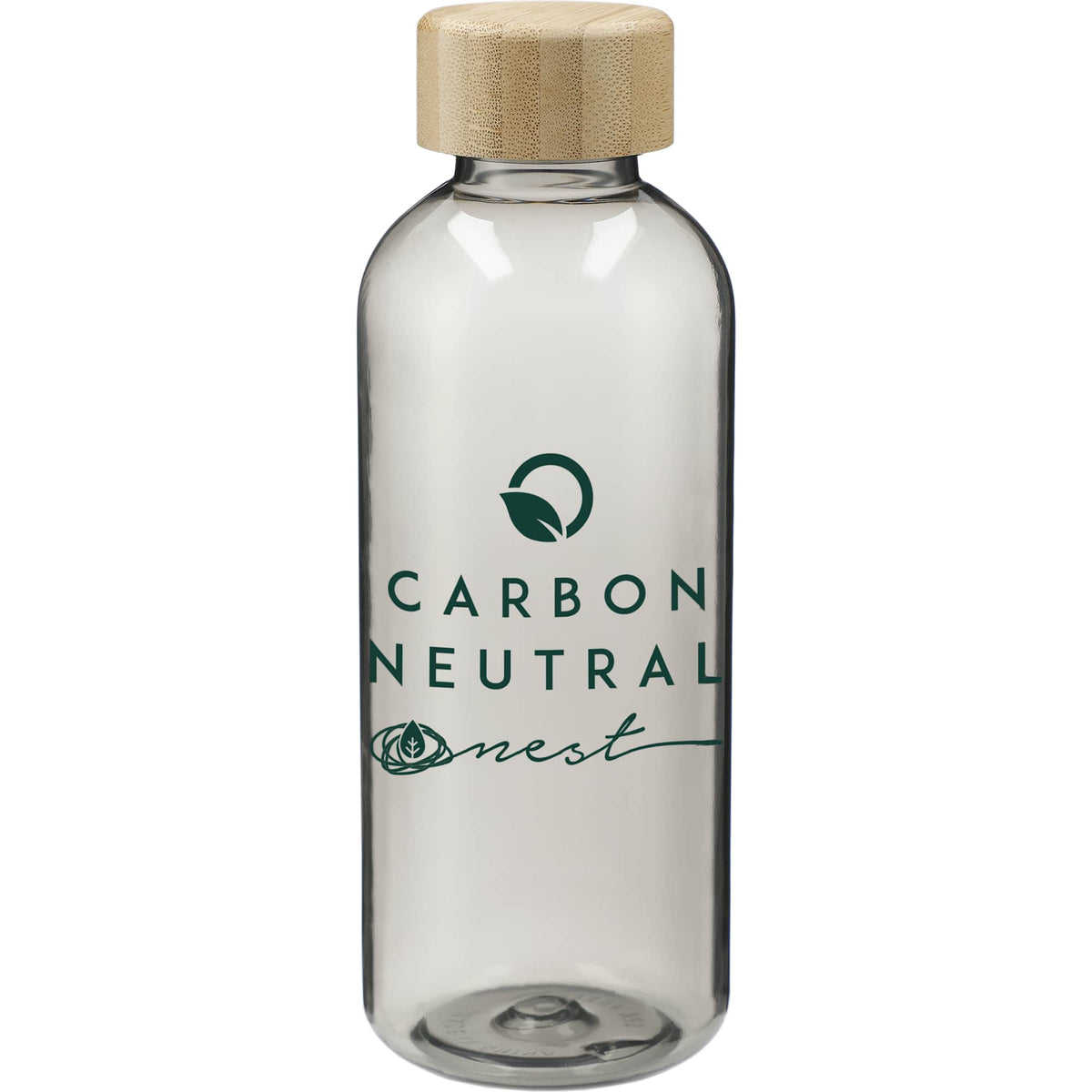 Sona Recycled PET Bottle with Bamboo Lid, 22 oz - Smoke - Front