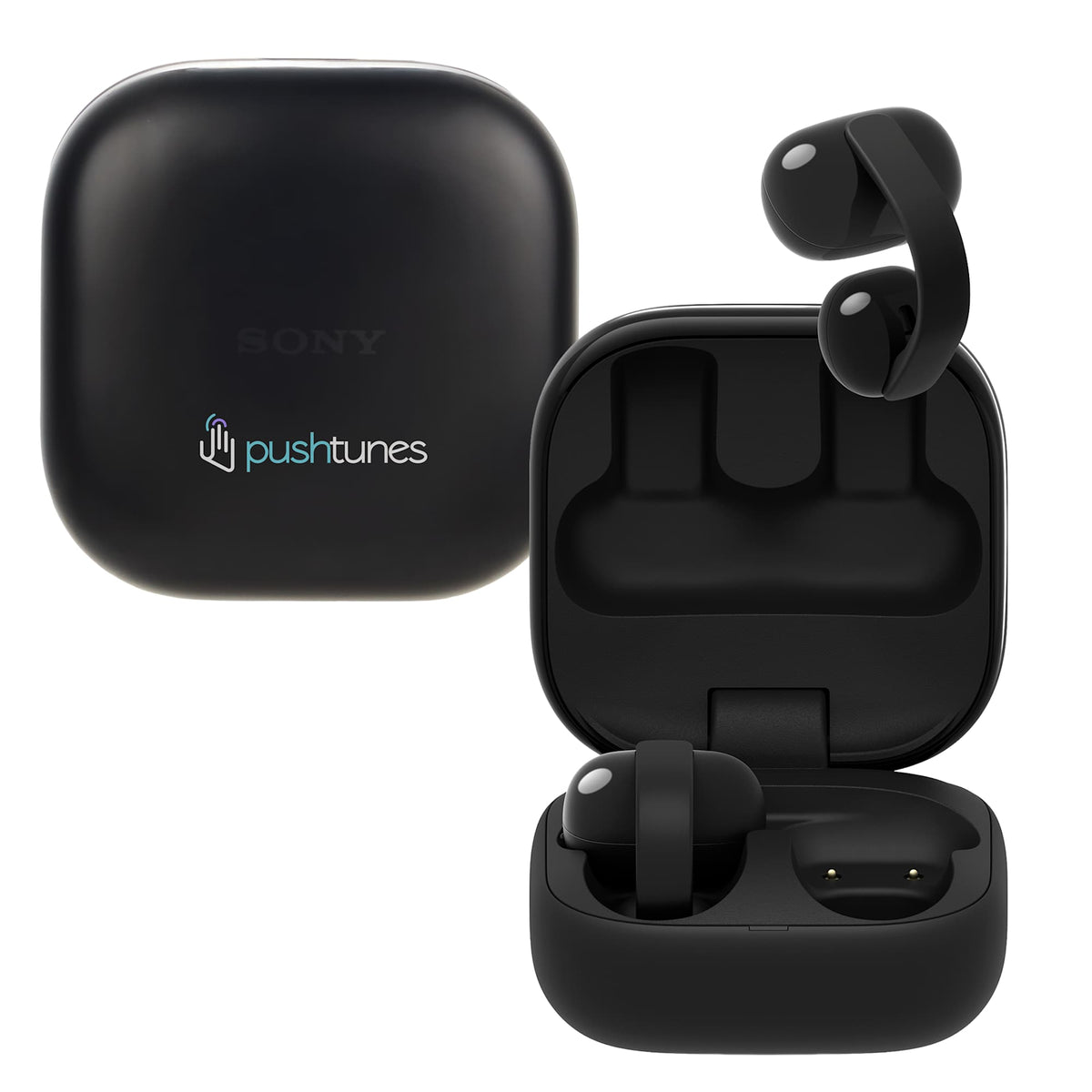 Sony LinkBuds Clip Open Ear Wireless Earbuds - Black - Front Default