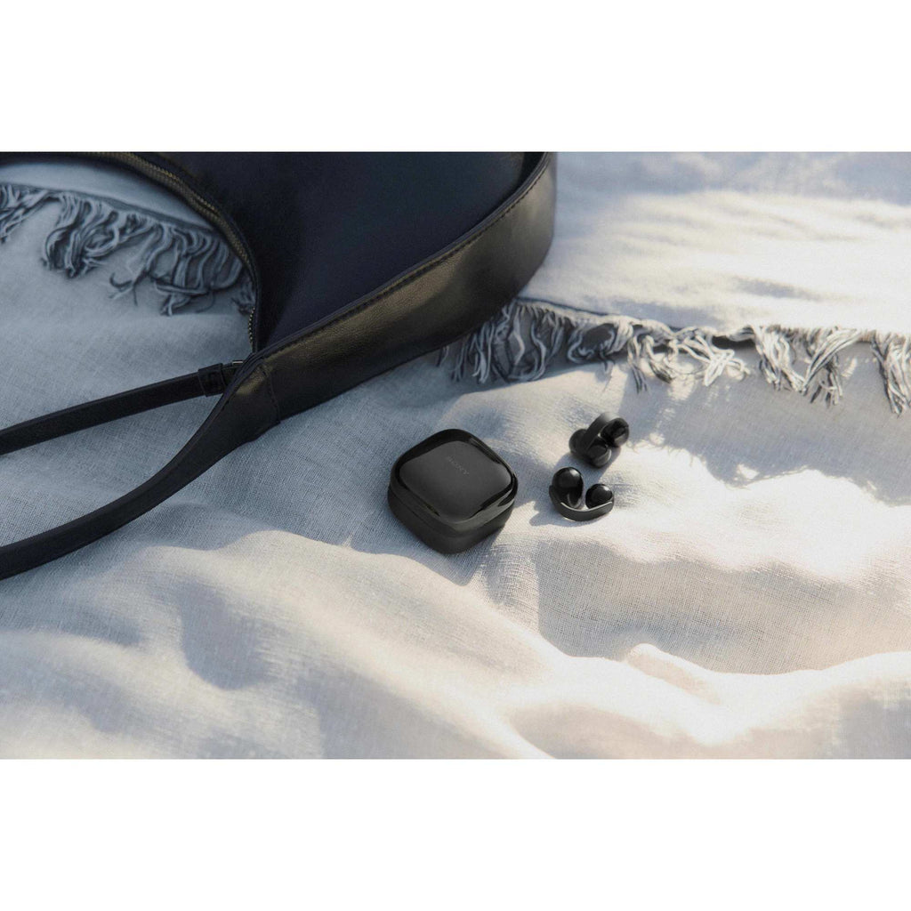 Sony LinkBuds Clip Open Ear Wireless Earbuds - Black - Front Lifestyle 4