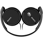 Sony MDR-ZX110AP Wired On-Ear Headphones with Mic - Black - Front