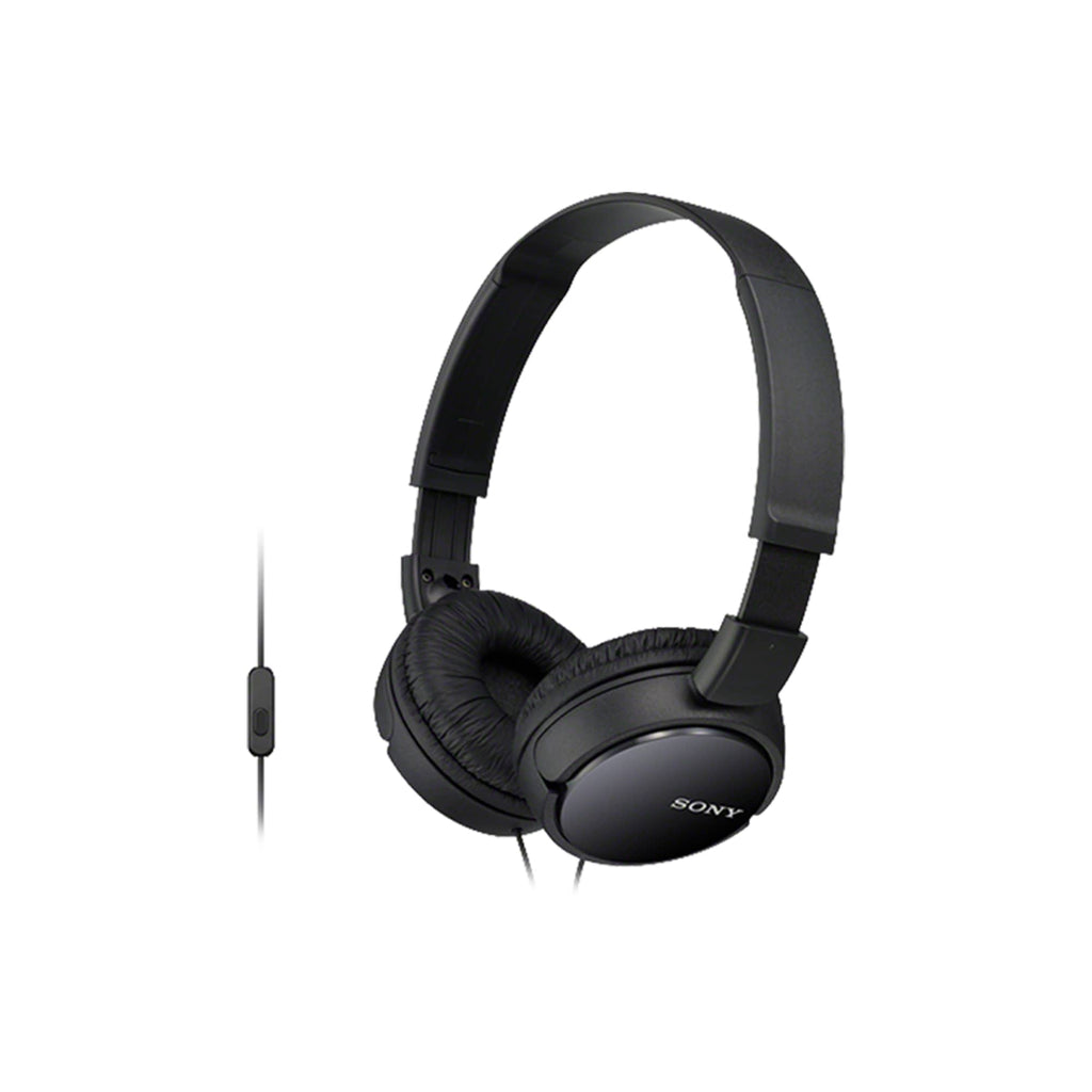 Sony MDR-ZX110AP Wired On-Ear Headphones with Mic - Black - Left Angle