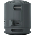Sony SRS-XB100 Waterproof Bluetooth Speaker with Strap Full Color - Black - Back Plugs