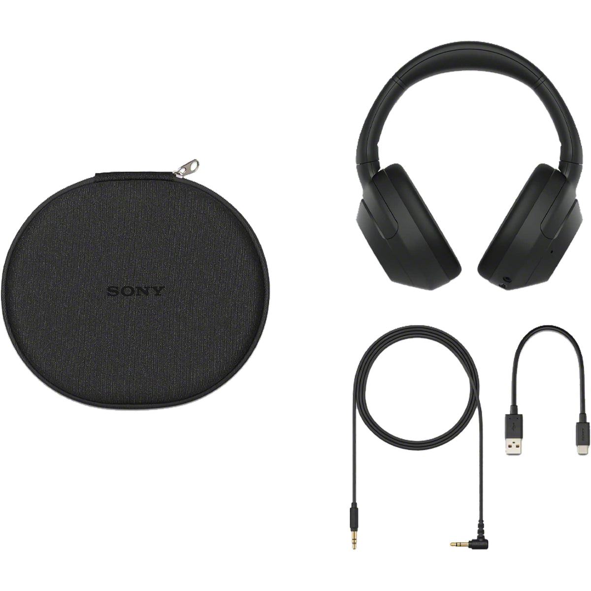 Sony ULT Wear Noise Canceling Headphones with Bass Boost Transfer - Black - Front Set